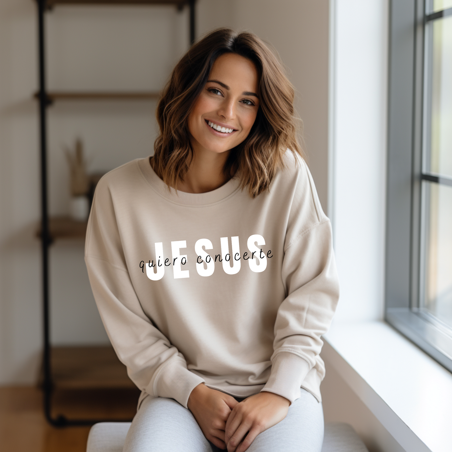 Quiero conocerte Jesus Crewneck sweatshirt