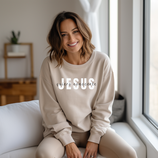 Quiero conocerte Jesus Crewneck sweatshirt